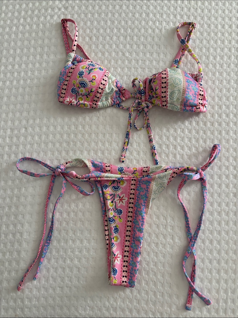 BOHO PATCHWORK FLORAL BIKINI SET